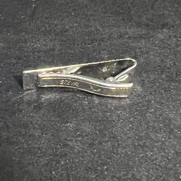 Vintage Steval Sterling Silver Etched Tie Bar (2881) - Picture 2 of 4